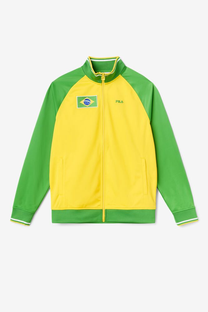 Fila Jacket Mens Yellow Brazil Track - Ireland 63795-CDSP